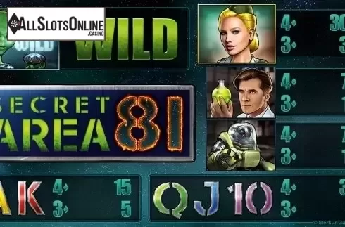 Paytable 1. Secret Area 81 HD from Merkur