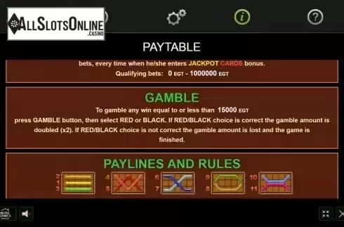 Gamble feature screen
