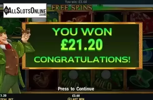 Win Free Spins screen