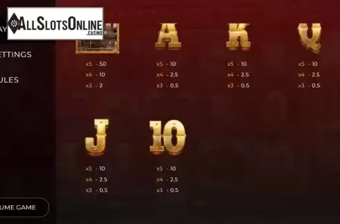 Paytable screen 2
