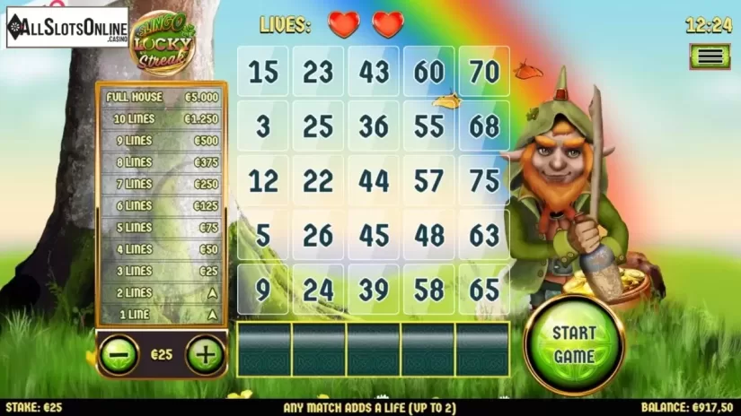 Screen2. Slingo Lucky Streak from Slingo Originals