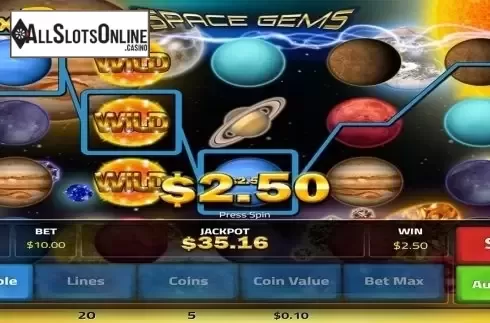 Win screen 3. Space Gems (Concept Gaming) from Concept Gaming