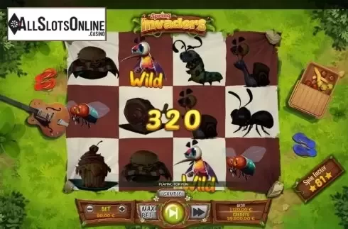 Win Screen 2. Spring Invaders from Spinmatic