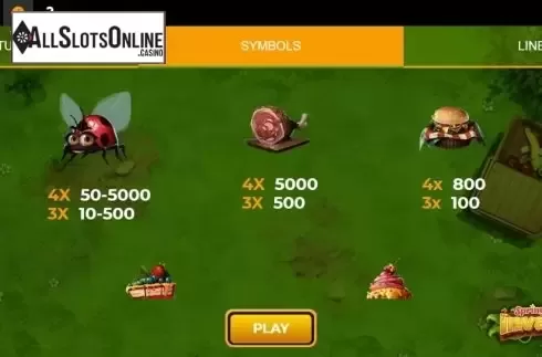 Paytable 4. Spring Invaders from Spinmatic