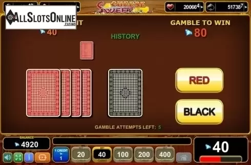 Gamble screen. Sweet Cheese from EGT