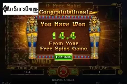 Win Free Spins screen