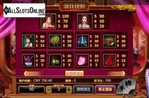 Paytable. The Golden Lotus (Aiwin Games) from Aiwin Games