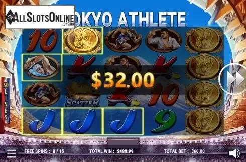Win Screen 3. Tokyo Athlete from Slot Factory