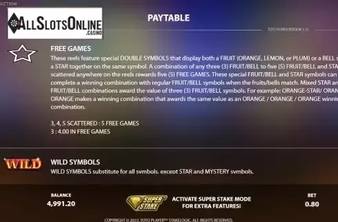 Game Features screen 3