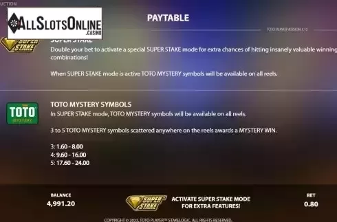 Game Features screen 2