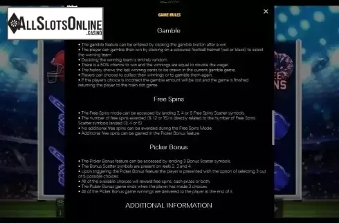 Features screen