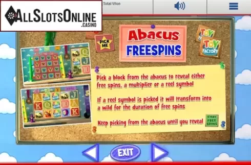 Paytable 5. Toy Factory from Blueprint
