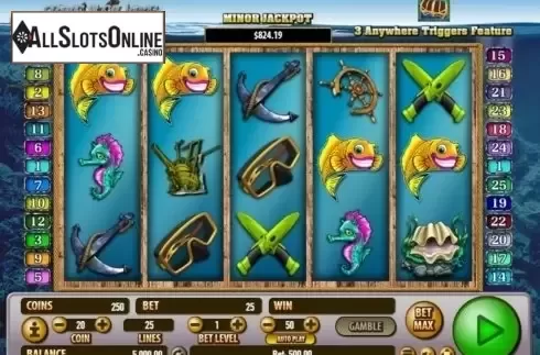 Reels screen. Treasure Diver (Habanero Systems) from Habanero