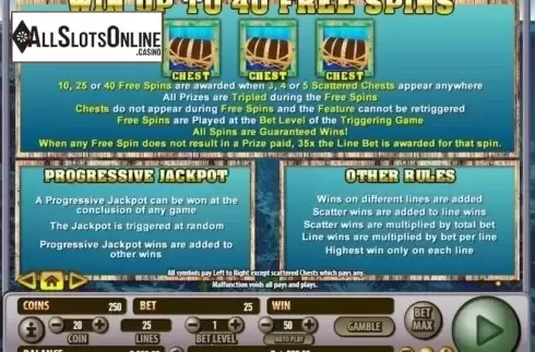 Paytable 2. Treasure Diver (Habanero Systems) from Habanero