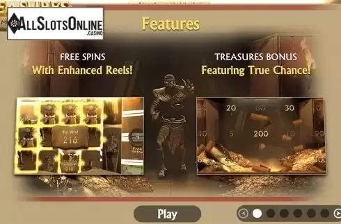 Paytable . Treasures From The Crypto from FunFair