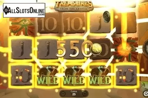 Win screen. Treasures From The Crypto from FunFair