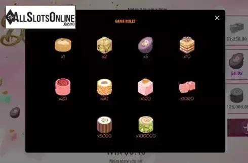 Pay Table screen