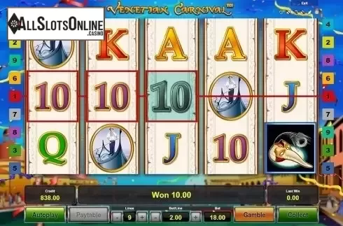 Win screen 2. Venetian Carnival from Novomatic