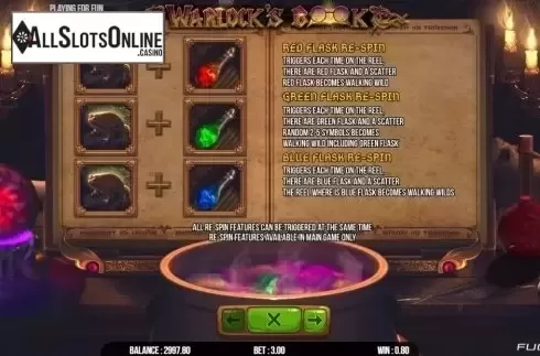 Respins Feature. Warlock's Book from Fugaso