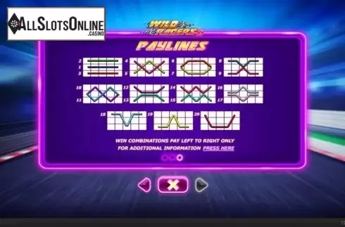 Paylines. Wild Racers from Skywind Group