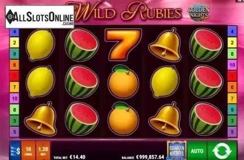 Reel screen. Wild Rubies GDN from Gamomat