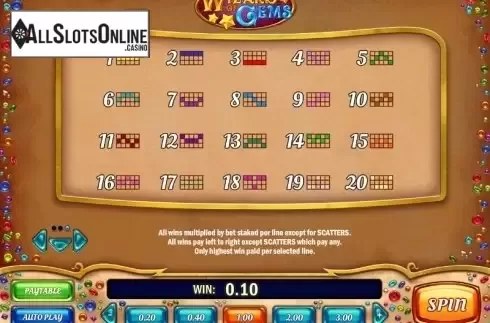 Paytable 3. Wizard of Gems from Play'n Go