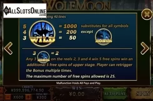 Wild & Scatter. Wolf Moon (CQ9Gaming) from CQ9Gaming