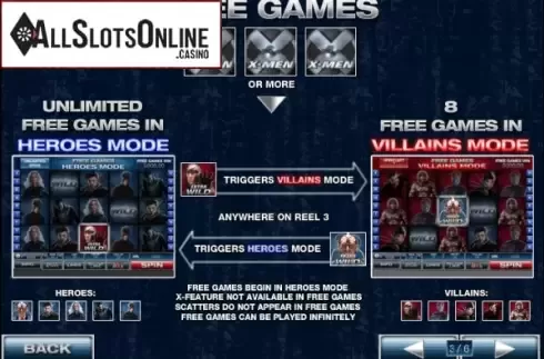 Free Spins 2. X-man 50 lines from Playtech