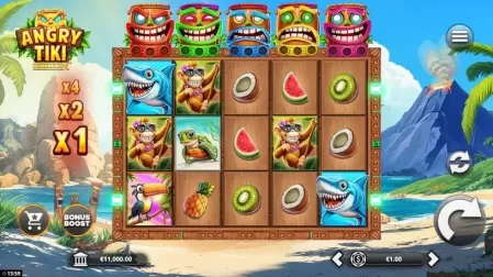 Angry Tiki DoubleMax slot screenshot 1