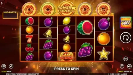 Cash Strike Power Force 5 Megaways slot screenshot 1