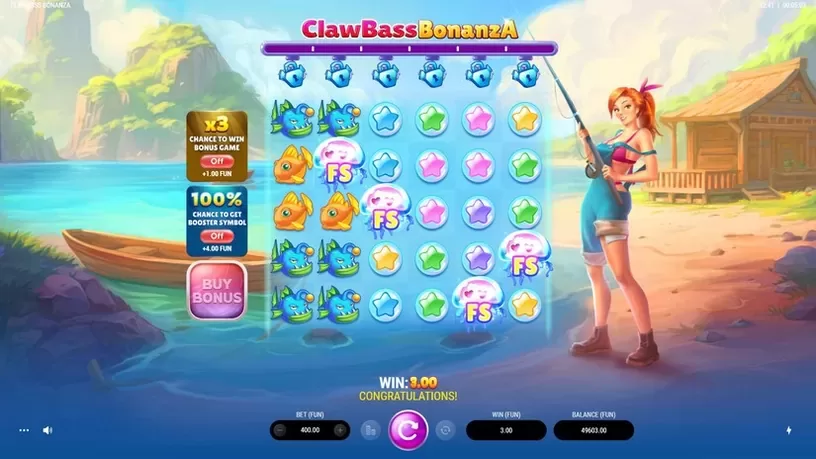 ClawBass Bonanza slot screenshot 2