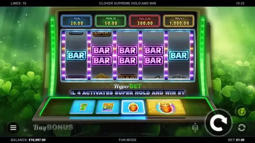 Clover Supreme Hold and Win slot screenshot 2