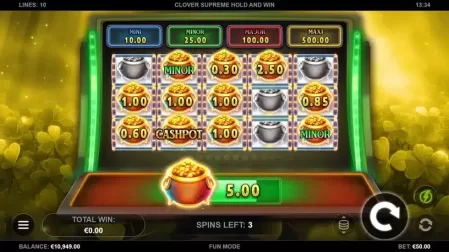 Clover Supreme Hold and Win slot screenshot 5