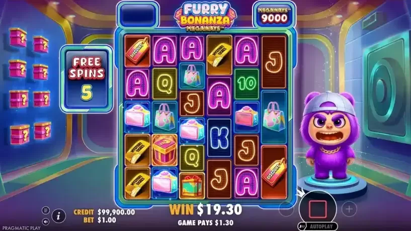 Furry Bonanza Megaways slot screenshot 