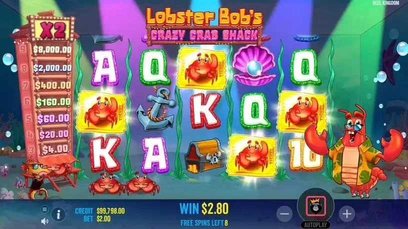 Lobster Bob's Crazy Crab Shack slot screenshot 