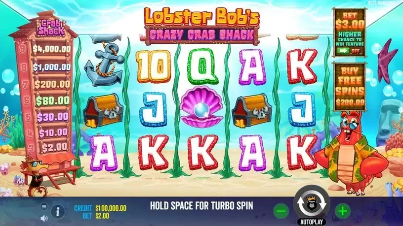 Lobster Bob's Crazy Crab Shack slot screenshot 