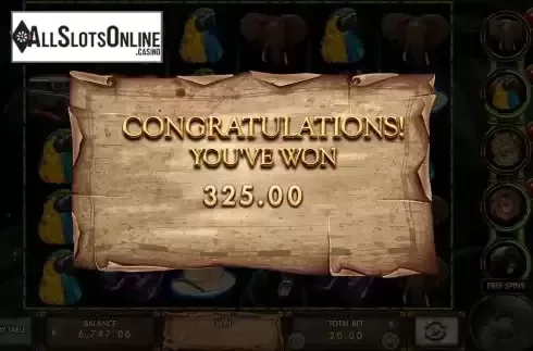 Total Win in Free Spins Screen