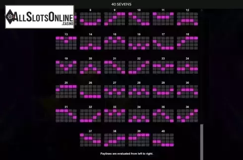 Paylines screen 2