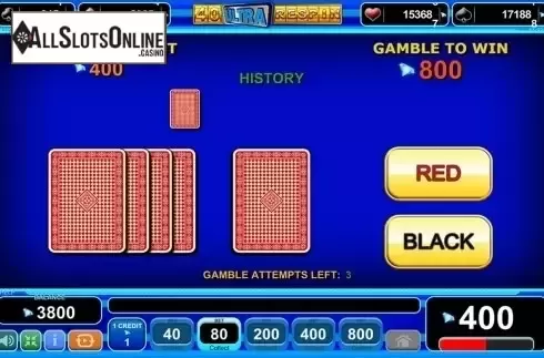 Gamble screen. 40 Ultra Respin from EGT