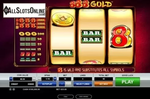 Reel Screen. 888 Gold from Pragmatic Play