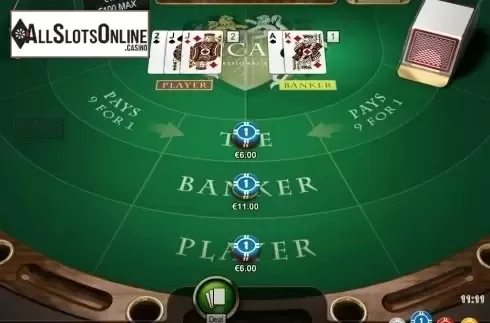 Game Screen. Baccarat Professional Series from NetEnt