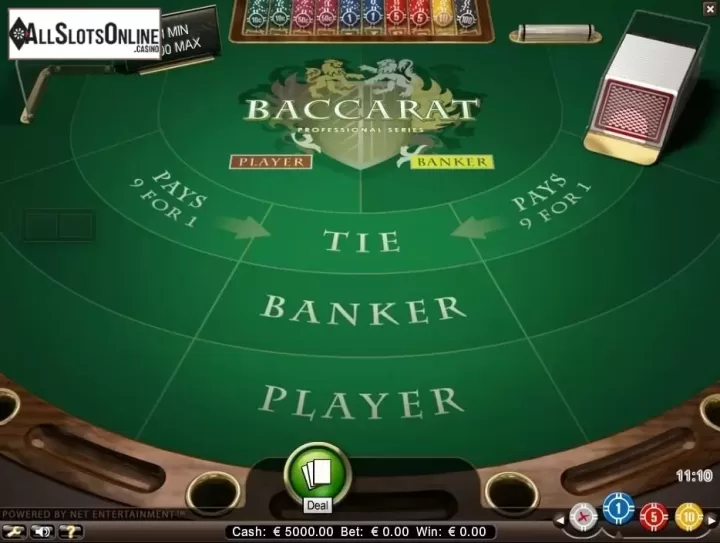 Game Screen. Baccarat Professional Series from NetEnt