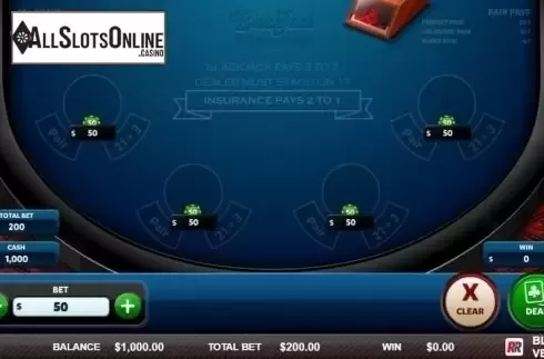 Game Screen 1. Blackjack Vegas Strip (Red Rake) from Red Rake