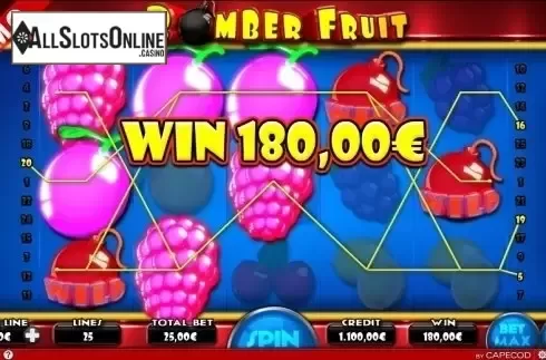 Win Screen 2. Bomber Fruit from Capecod Gaming