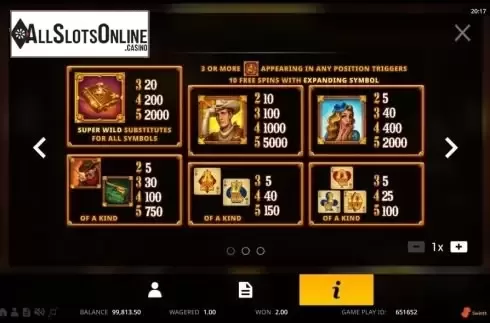 Paytable 1