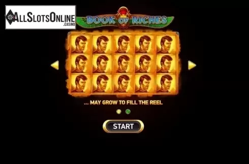 Start Screen. Book of Riches Deluxe from Ruby Play