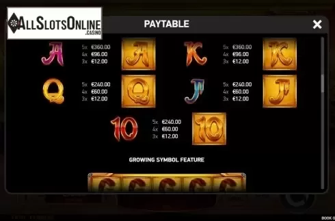 Paytable 2. Book of Riches Deluxe from Ruby Play