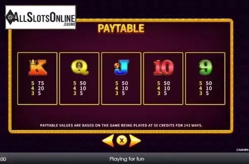 Paytable 3