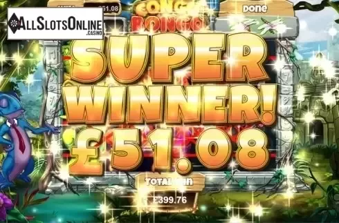 Super win screen. Congo Bongo (Gameiom) from Asylum Labs Inc.