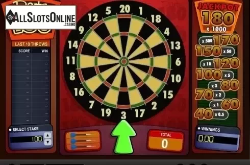 Game Screen. Darts 180 from 1X2gaming
